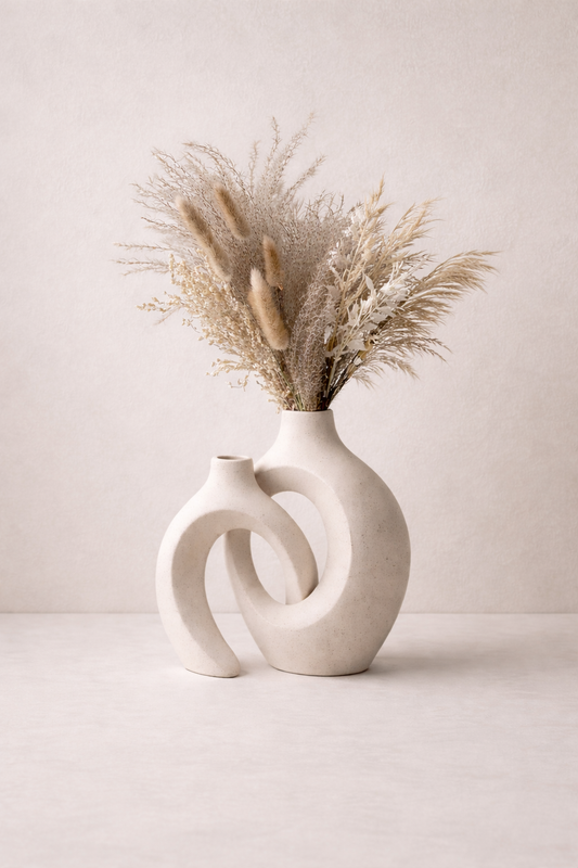 Aesthetic white ceramic vase