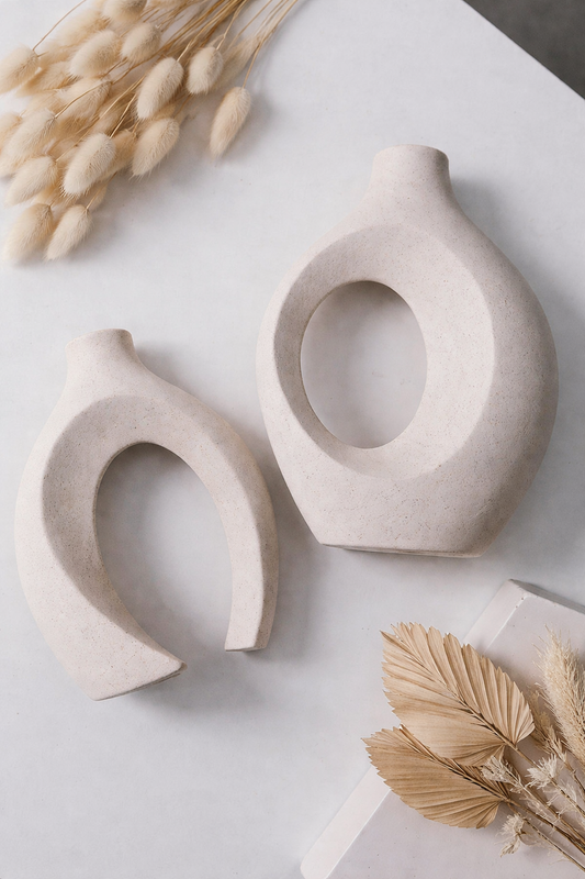 Aesthetic white ceramic vase
